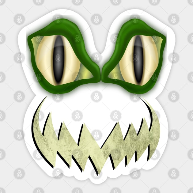 Halloween Gifts, Funny, Scary Monster Face Graphic Art Trick or Treat Fun Gifts Sticker by tamdevo1